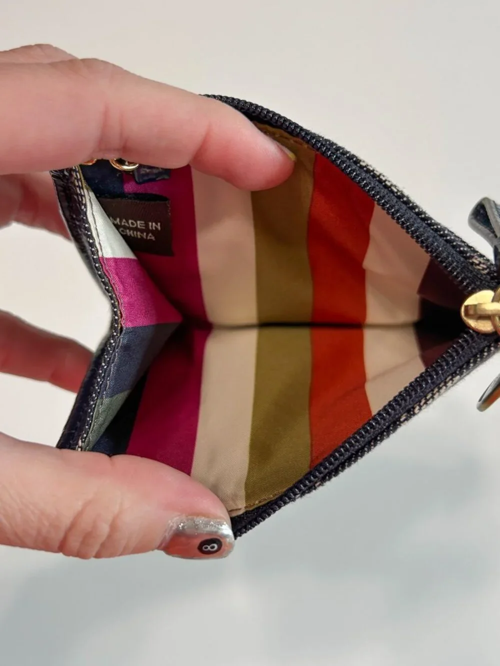 Vintage Y2K Coach Blue Denim Monogram Legacy Mini Skinny Cardholder Wallet - Picture 4 of 8